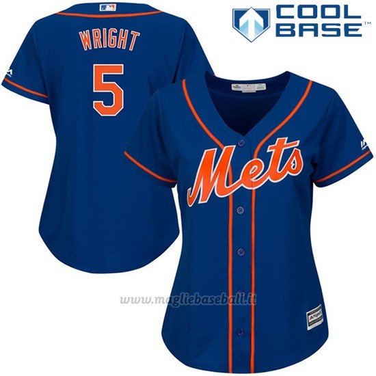 Maglia Baseball Donna New York Mets David Wright Cool Base Royal